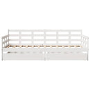daybed med skuffer 80x200 cm massivt fyrretræ hvid