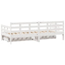 daybed med skuffer 80x200 cm massivt fyrretræ hvid