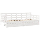 daybed med skuffer 90x190 cm massivt fyrretræ hvid