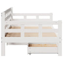 daybed med skuffer 90x190 cm massivt fyrretræ hvid