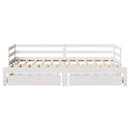 daybed med skuffer 90x200 cm massivt fyrretræ hvid