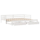 daybed med skuffer 90x200 cm massivt fyrretræ hvid