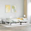 daybed med skuffer 90x200 cm massivt fyrretræ hvid