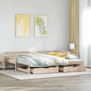 daybed med udtræk og skuffer uden madras 90x190 cm