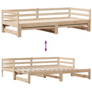 daybed med udtræk og skuffer uden madras 80x200 cm