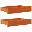 daybed med udtræk skuffer 80x200 cm massivt fyrretræ gyldenbrun