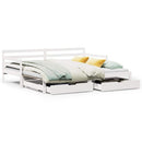 daybed med skuffer 90x200 cm massivt fyrretræ hvid