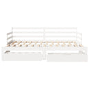 daybed med skuffer 90x200 cm massivt fyrretræ hvid