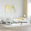 daybed med skuffer 90x200 cm massivt fyrretræ hvid
