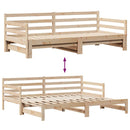 daybed med udtræk og skuffer uden madras 80x200 cm