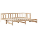 daybed med udtræk og skuffer uden madras 80x200 cm