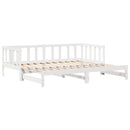 daybed med udtræk og skuffer uden madras 90x200 cm hvid