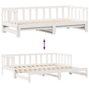 daybed med udtræk og skuffer uden madras 90x200 cm hvid