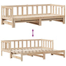 daybed med udtræk og skuffer uden madras 90x200 cm