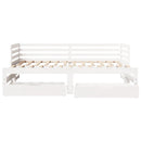 daybed med skuffer 90x200 cm massivt fyrretræ hvid