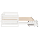 daybed med skuffer 90x200 cm massivt fyrretræ hvid