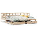 daybed med udtræk og skuffer uden madras 80x200 cm