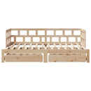 daybed med udtræk og skuffer uden madras 80x200 cm