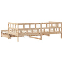 daybed med udtræk og skuffer uden madras 80x200 cm