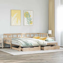 daybed med udtræk og skuffer uden madras 80x200 cm