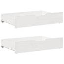 daybed med udtræk og skuffer uden madras 80x200 cm hvid