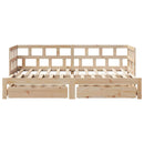 daybed med udtræk og skuffer uden madras 80x200 cm