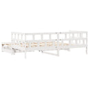 daybed med udtræk og skuffer uden madras 80x200 cm hvid
