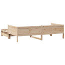 daybed med udtræk og skuffer uden madras 80x200 cm