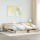 daybed med udtræk og skuffer uden madras 80x200 cm