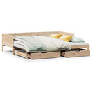 daybed med udtræk og skuffer uden madras 90x190 cm