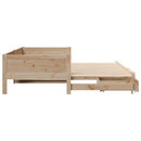 daybed med udtræk og skuffer uden madras 90x190 cm