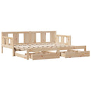 daybed med udtræk og skuffer uden madras 90x190 cm