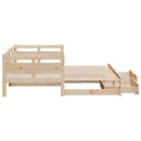 daybed med udtræk og skuffer uden madras 90x190 cm