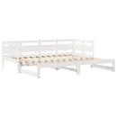 daybed med udtræk og skuffer uden madras 90x190 cm hvid