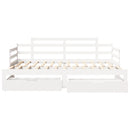 daybed med udtræk og skuffer uden madras 90x200 cm hvid