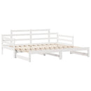 daybed med udtræk og skuffer uden madras 90x200 cm hvid