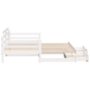 daybed med udtræk og skuffer uden madras 90x200 cm hvid