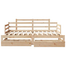 daybed med udtræk og skuffer uden madras 80x200 cm