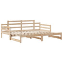 daybed med udtræk og skuffer uden madras 80x200 cm