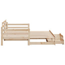 daybed med udtræk og skuffer uden madras 80x200 cm