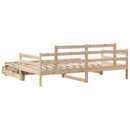 daybed med udtræk og skuffer uden madras 80x200 cm