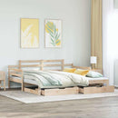 daybed med udtræk og skuffer uden madras 80x200 cm