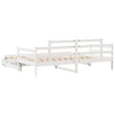 daybed med udtræk og skuffer uden madras 80x200 cm hvid