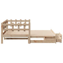 daybed med udtræk og skuffer uden madras 80x200 cm