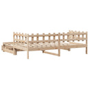 daybed med udtræk og skuffer uden madras 80x200 cm