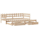 daybed med udtræk og skuffer uden madras 90x200 cm