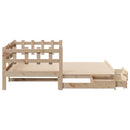 daybed med udtræk og skuffer uden madras 90x200 cm