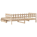 daybed med udtræk og skuffer uden madras 90x200 cm