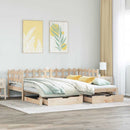 daybed med udtræk og skuffer uden madras 90x200 cm