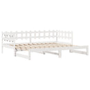 daybed med udtræk og skuffer uden madras 90x200 cm hvid